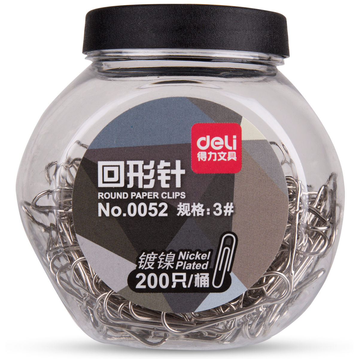 得力0052回形针（黑色）200/桶