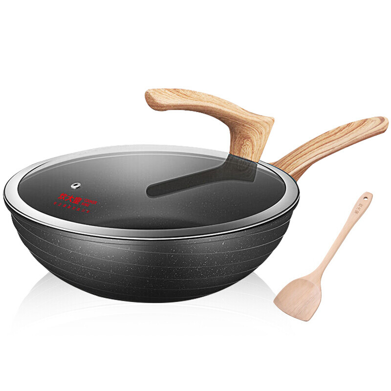 炊大皇麦饭石炒锅30cm（黑曜石）C30JD1